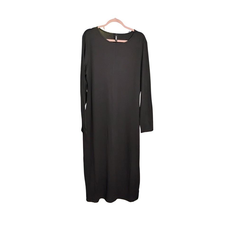 Stylewe‎ Black Ribbed Midi Dress | 2XL Plus Size | Long Sleeve | NWOT